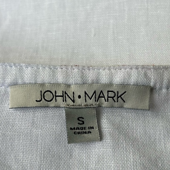 John Mark Linen Tunic White With Multicolor Embroidered Excellent Size S - Picture 7 of 13
